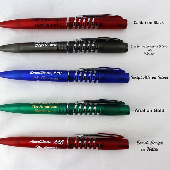 ezpencils - Personalized - Smoke Blue body with a Spiral like Clicker, Silver Accents - Twister Pens - Free Personalization