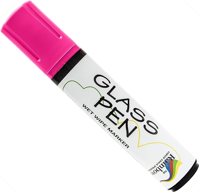 Glass Pen Window Marker: Liquid Chalk Pens for Glass, Whiteboard Markers with Washable Paint - Graduation, Car Windows, Mirror Pen, Storefront, Wedding, Parade, Party & Holiday (Pink, Jumbo Tip)