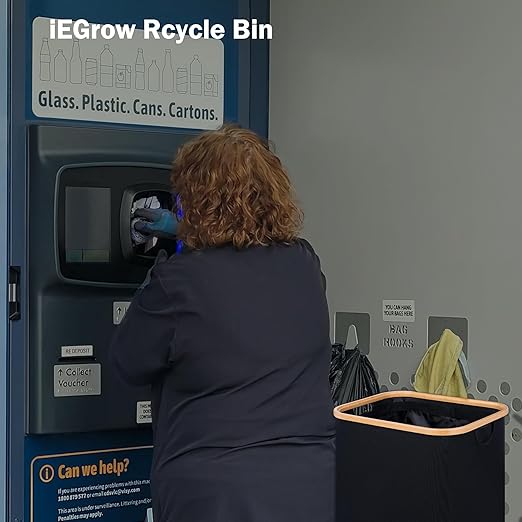 29 Gallons Recycling Bins for Kitchen, Indoor Recycle Bins with Lid, 110L Large Recycle bin with 2 Removeable Reusable Inner Bags, for Bottles Cans Glass Plastice Cartons(Black)