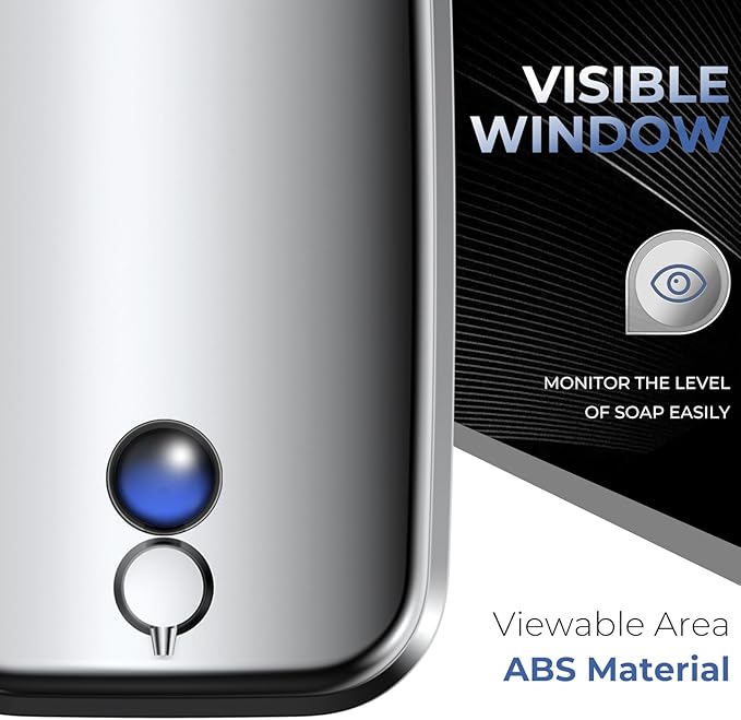 Commercial Soap Dispenser Wall Mount Stainless Steel Soap Dispensers Liquid Manual Anti-Leak Pump Hand Soap Dispenser for Bathroom Kitchen Silver (35 fl.oz./1000ml)