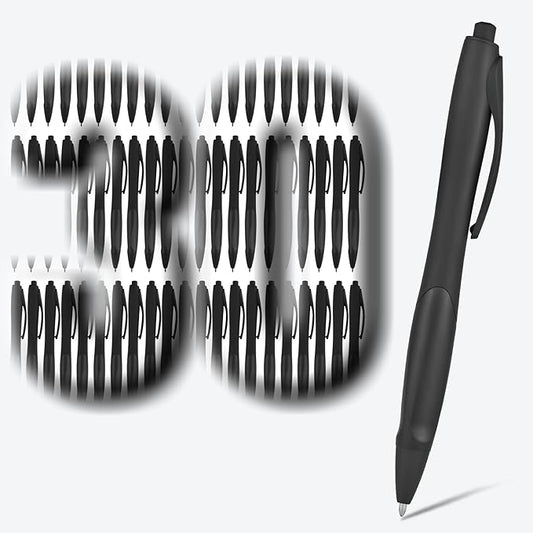 BallPoint Pens, 30 Pack (BLACK Ink),Bulk Pens, Black Barrel,Click Pens for Office Home and School, Retractable Ballpoint Pens, Medium Point, 1.00MM (Black)