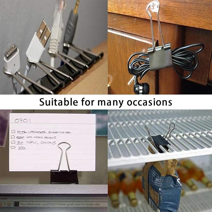 Extra Large Binder Clips 2.4 Inch, 30 Pack Upgrade Big Clips Paper Clamps for Office and Home Supplies