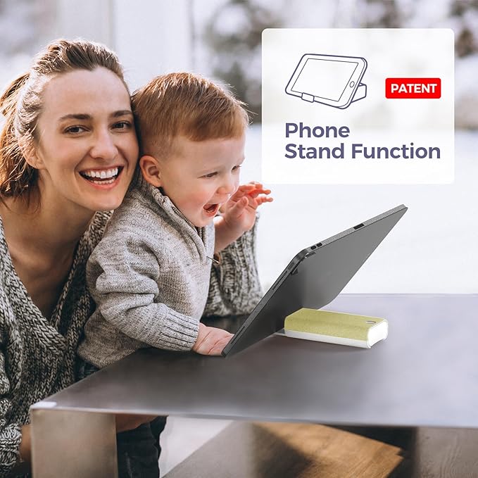 CLICK CLEAN Touchscreen Mist Cleaner, Screen Cleaner, All in One Screen Cleaner Spray with Microfiber and Phone Stand for All Phones, Laptop and Tablet Screens (Beige)