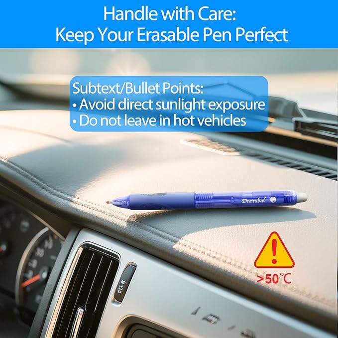 8-Pack Erasable Ink Pens with Built-in Eraser | 0.7mm Fine Point Gel Pens for Smooth Writing - Gel Pens for School, Office, Journals & Exams,Blue pens,Blue Ink pens