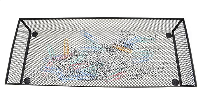 HAHIYO Stackable Mesh Tray Cup 15 x 6 x 2 inches Sturdy Container for Desk Drawer Organizer Collection for Home Office School kitchen Soft Foam Feet No Sharp Edges 1 Pack Black