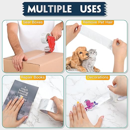 FugaCity Heavy Duty Clear Packing Tape Refills (18 Rolls), Packaging Tape for Moving Sealing, Moving Supplies Shipping Tape,2.7 Mil Thick, 2 in Wide,65 Yards Per Roll,Total 1170 Yards