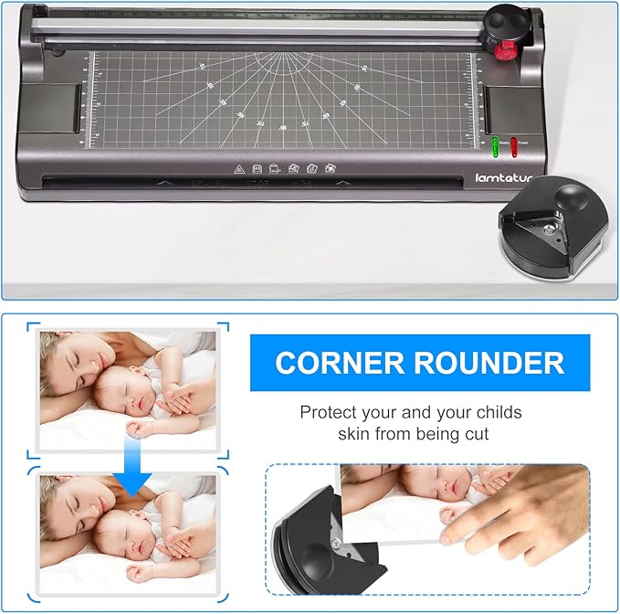 7 in 1 Thermal Laminator Machine 11X17 with 70 Letter Size Laminating Sheets for Office Home School Teacher Use,13 inch Hot&Cold Laminating for A3/A4,Lamination 3-5Mil With Paper Cutter,Corner Rounder