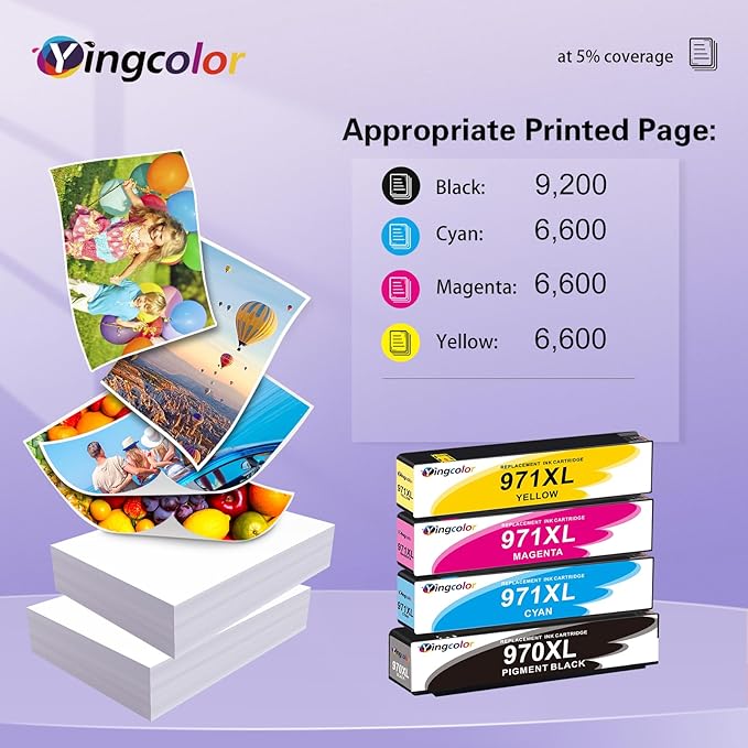 971XL 970XL Ink Cartridges Replacement for HP Ink Cartridges 970 971 Compatible with HP X576dw X476dw X476dn X551dw X451dn X451dw Printer-(970xl 971xl Ink bk c m y) 4 Packs