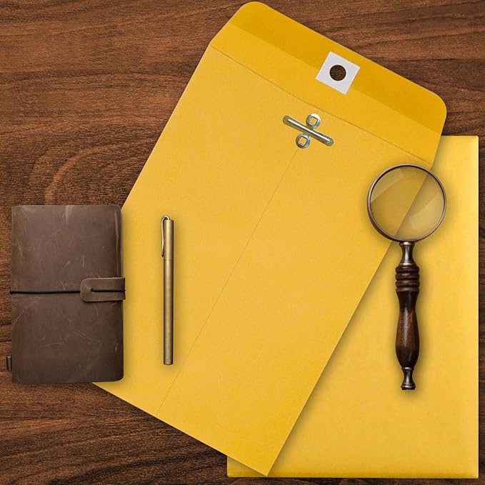 9” x 12” Clasp Envelopes with Gummed Seal Brown Pack of 30