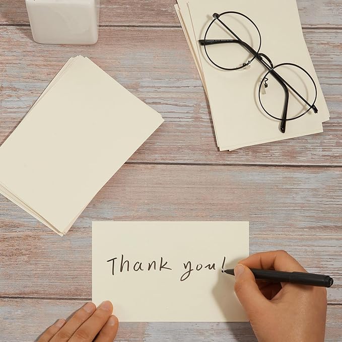 50 Sheets Blank Cardstock Paper 250 GSM Thick Heavy Cards Stock for DIY Art Projects, Card Making, Postcards, Greeting Cards, Birthday Party, Wedding Invitation (Cream, 5x7 inches)