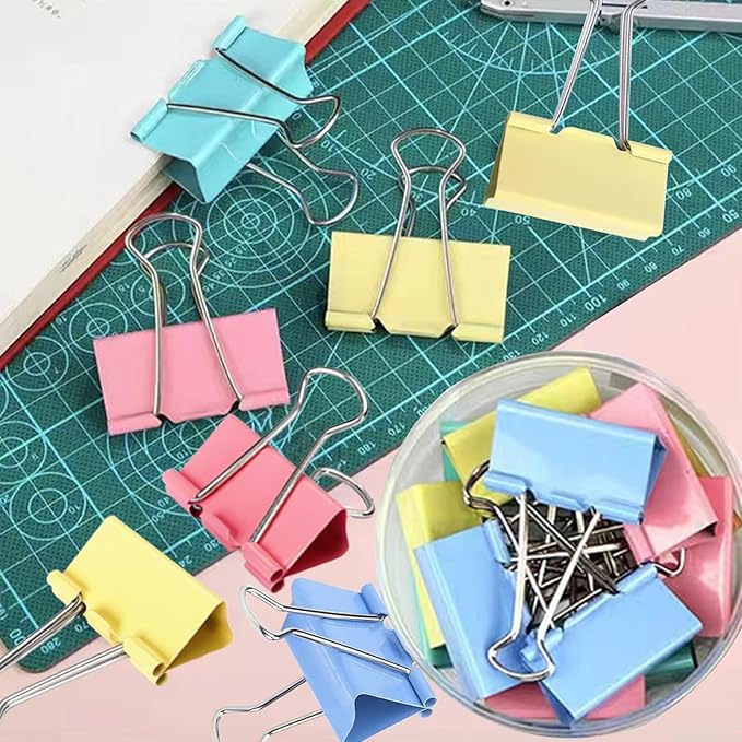 Extra Large Binder Clips 2 Inch (48 Pack), Colored Big Paper Clamps with Box Giant Binder Clips for Office and Home Supplies