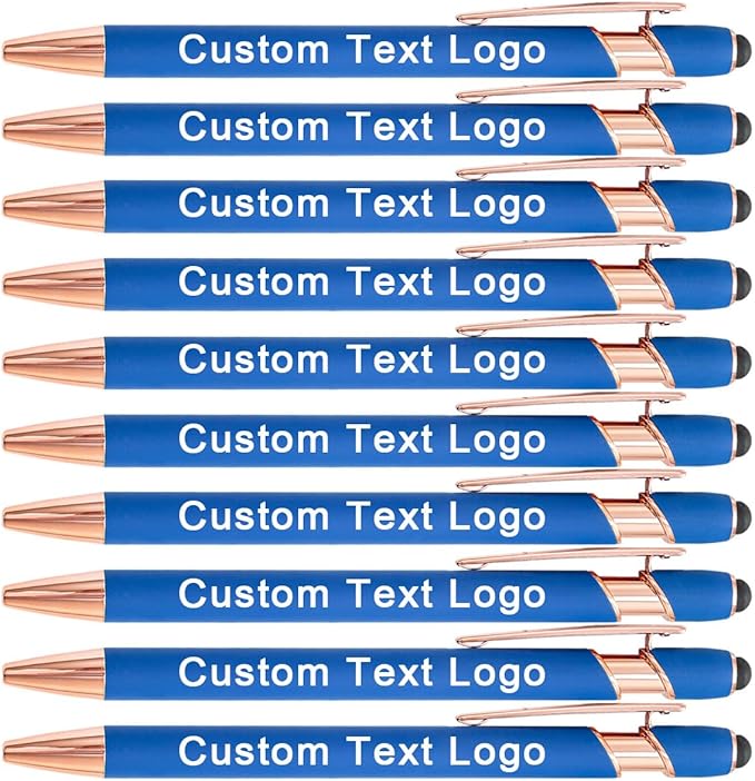 Custom Engraved Ballpoint Pens Bulk, Personalized with Name/Logo, Black or Blue Ink, Smooth Writing for Office, School, Business, Church, Reunion Lake 50 Pcs