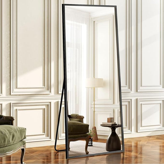 64"x21" Full Length Mirror Rectangle Body Dressing Floor Standing Mirrors for Bedroom & Cloakroom, Black