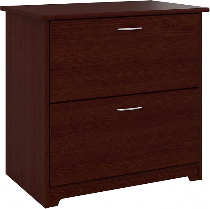 Bush Furniture Cabot 2 Drawer Lateral File Cabinet in Harvest Cherry, Home Office Chest for Letter, Legal, and A4-size Document Storage
