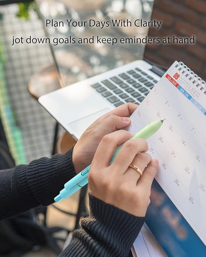 8pc Gel Pens, 0.7mm Black Ink, Medium Tip - Fast-Dry, No Bleed, Gradient Colors for Office & School