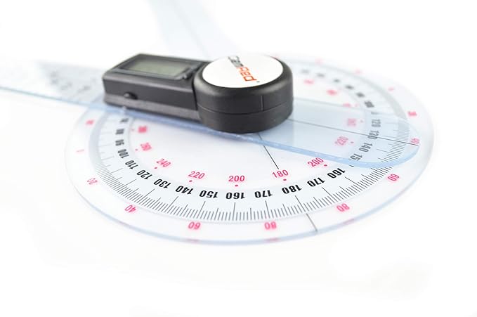 GemRed 12" Digital Goniometer 360 Degree Physical Therapy Plastic Protractor for Joint Range of Motion ROM Measurement