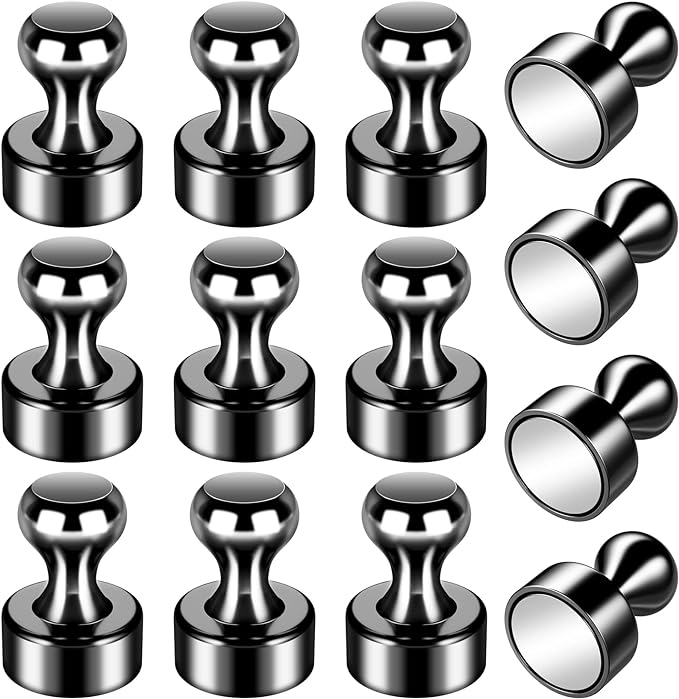 12Pack Strong Refrigerator Magnets - Small Neodymium Fridge Magnets for Whiteboard Office School Kitchen