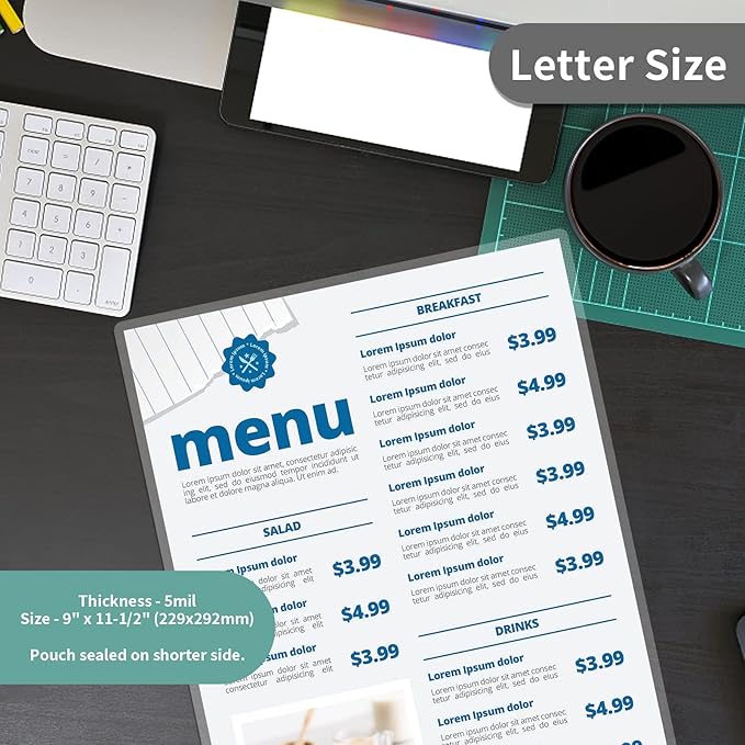 5 mil Thermal Laminating Sheets 500 Packs, 9” x 11.5” Clear Laminating Pouches Holds 8.5 x 11 Inch Sheet, Letter Size Lamination Paper for Laminator - Rounded Corner