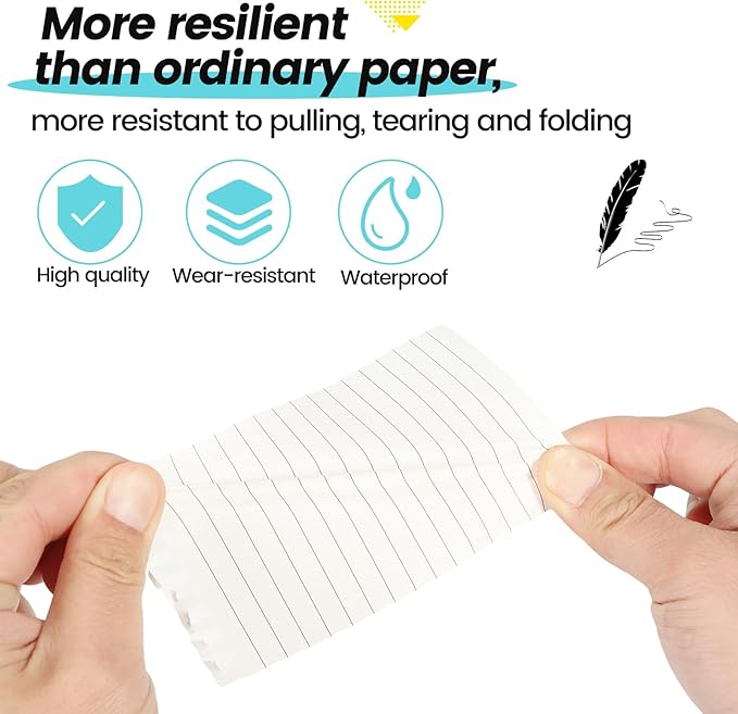 6 Pack Waterproof Pocket Notebooks, 3x5 Small Notepads, Mini Top Spiral Notebook, Lined College Ruled Paper, Tiny Memo Pads for Home, Office, Work, School, or Travel