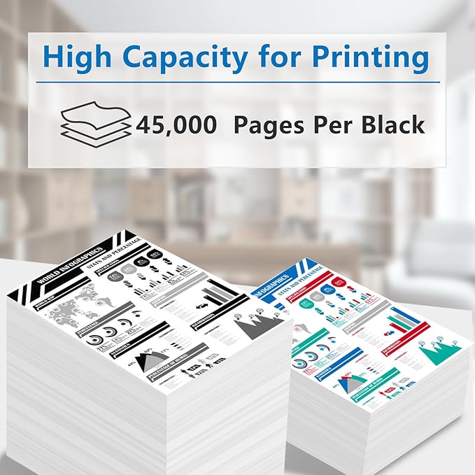 High Yield 25B3074 Black Toner Cartridge Compatible with Lexmark 25B3074 Toner Cartridge for M5255 M5270 XM5365 XM5370 Laser Printer(45,000 Pages)