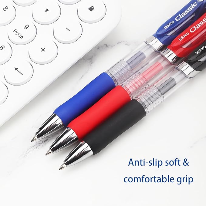 Classic Retractable Gel Roller Pens, 0.7mm Fine Point (Black Ink - 60 Packs)