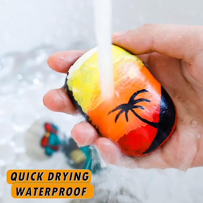 Black Paint Markers, 12 Pack Oil-Based Waterproof Quick Dry Permanent Paint Pen Set for Rocks Painting, Wood, Fabric, Plastic, Canvas, Glass, Mugs, Metal, Tire, Stone, DIY Craft