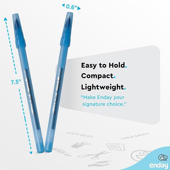 Enday Bulk Ballpoint Pens Blue (240 Pack) Ink pens bulk, Medium Point 1.0mm, office, Smooth Writing Blue ink for School, Home, and Office.