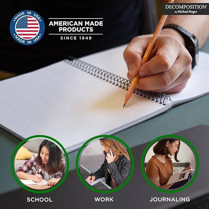 Decomposition Cabbage Patch College Ruled Spiral Notebooks – 9.75 x 7.5 Journal with 160 Lined Pages – Notebooks for School Supplies, Home & Office – 100% Recycled Paper – Made in USA