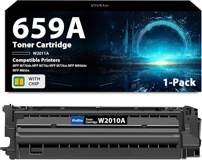 659A Toner Cartridge with Chip Replacement for HP 659A W2010A Toner Cartridge for Color Laser Enterprise MFP M776 M856x M856dn M776z M776dn Printer, 1 Pack 659A Toner Black