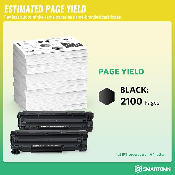 Compatible 78A CRG-128 Toner Cartridge Replacement for HP CE278A Canon 128 for HP P1606dn P1600 M1536dnf Canon D530 D550 LBP6230dw LBP6200d MF4890dw MF4880dw MF4450 Printer, 2 Packs