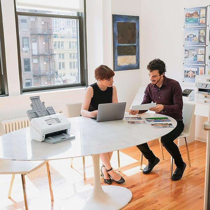 Brother ADS-4900W Professional Desktop Scanner with Fast Scan Speeds, Duplex, Wireless, and Large Touchscreen, White