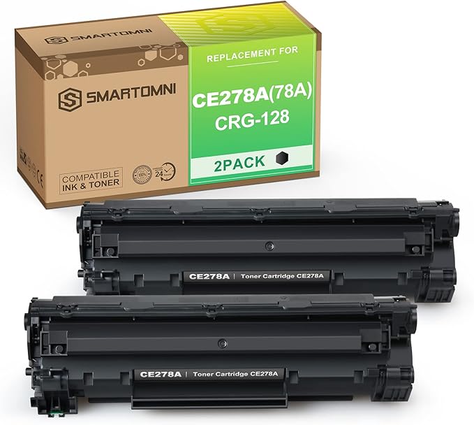 Compatible 78A CRG-128 Toner Cartridge Replacement for HP CE278A Canon 128 for HP P1606dn P1600 M1536dnf Canon D530 D550 LBP6230dw LBP6200d MF4890dw MF4880dw MF4450 Printer, 2 Packs