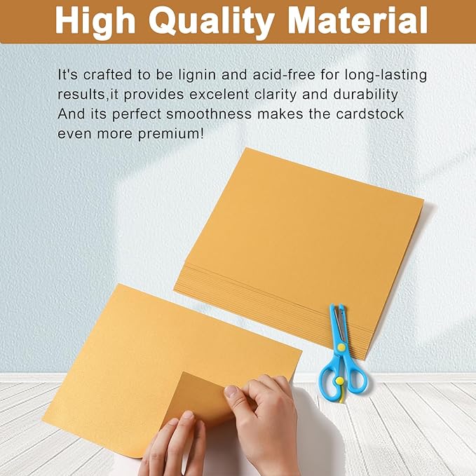 28 Sheets Gold Shimmer Cardstock 8.5 x 11 Metallic Paper, 250gsm/92lb Premium Glossy Paper Card Stock for DIY Cards Making, Anniversaries, Wedding Invitations, School Crafting, Greeting Cards