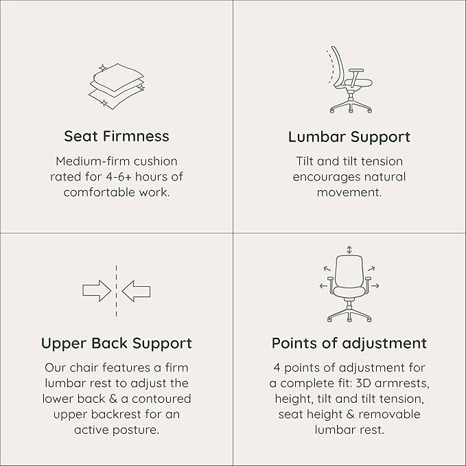 Branch Daily Chair - Computer Office Chair with Swivel, Lumbar Rest, and Adjustable Armrests - Sustainable, Stylish Mesh, & Adjustable Armrests - Comfortable Seating for Improved Posture - Slate