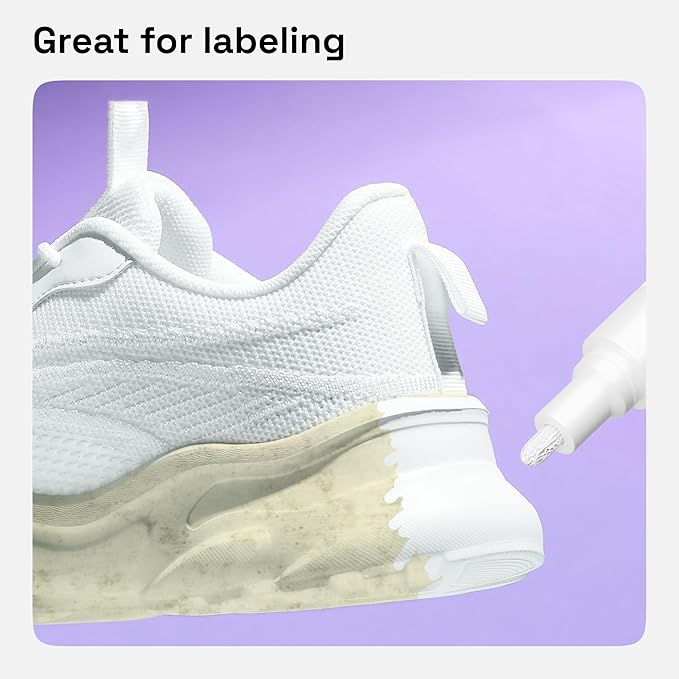 ARTISTRO 2 White Permanent Marker - Waterproof Markers for Tire, Fabric, Rocks, Glass, Ceramic, Wood, Paper - Oil Based Paint Pens - Medium Tip 3mm