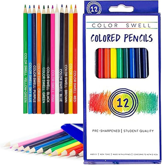 Color Swell Bulk Colored Pencils – 30 Sets, 360 Pre-Sharpened Assorted Vibrant Colors – Ideal for Kids, Teachers, and Classroom Supplies