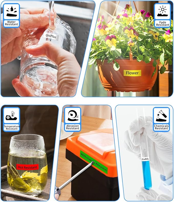 6-Pack Compatible for Brother P Touch TZ Label Tape TZe-231 131 431 531 631 731 12mm 0.47 Laminated Multi Color for P Touch PT-H110 PTD210 PTD220 PTD600, Clear/White/Red/Blue/Yellow/Green