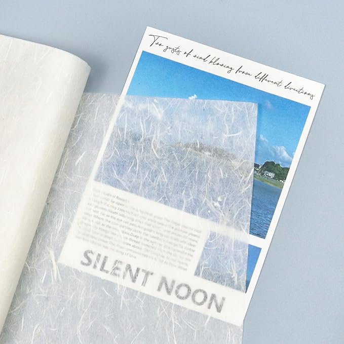 100 Sheets FIVEIZERO A4 Mulberry Paper Sheets Natural Fiber Rice Paper,8.3 x 11.7in Natural Decoupage Tissue Papers for Writing Painting, Decorative Papers, Card MakingPapers DIY Craft