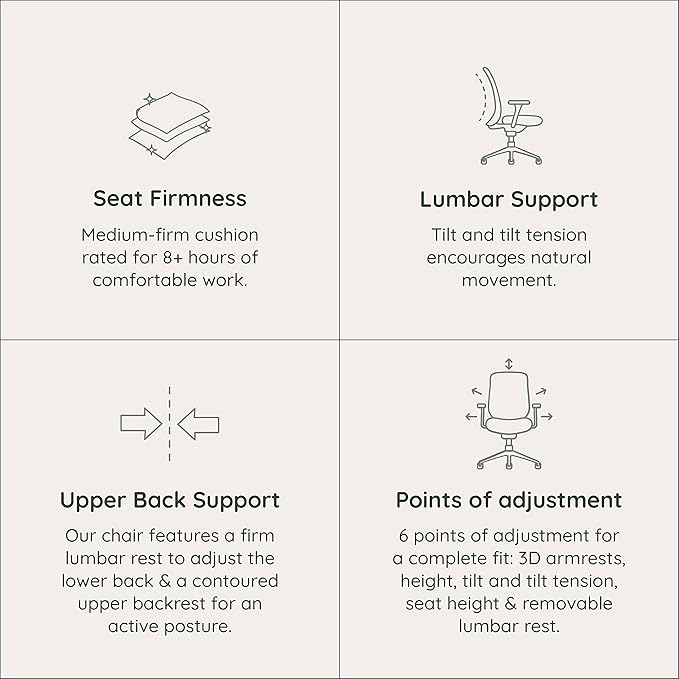 Branch Verve Chair - High Performance Executive Office Chair with Contoured Seat Back and Adjustable Lumbar Rest - High Density Foam Cushion with Aluminum Base - Up to 275 lbs - Wheat