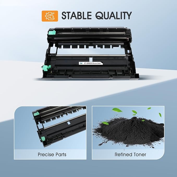 DR-830 DR830 Drum Unit Black 2 Pack Compatible Replacement for Brother DR830 DR 830 DR-830 for HL-L2400D L2405W L2460DW L2460DWXL L2865DW L2480DW DCP-L2640DW MFC-L2807DW L2820DW L2820DWXL Printer Ink