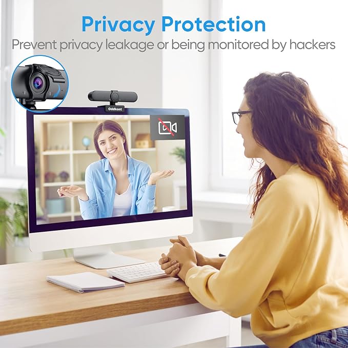 Full HD 1080P Webcam with Microphone, Auto-Light Balance, Rotatable Design,Privacy Cover, Plug and Play for Zoom, Skype,Web Conferencing - Compatible with Windows, Mac, Laptop, Desktop
