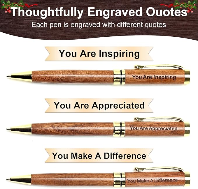 3 Pcs Cool Pens with Box, Thank You Gift for Women Coworkers Teachers Appreciation Gifts Mentor Daycare Teacher Gift Leaders Lady Difference Maker Gifts Christmas Employee Presents Fancy Pen Set