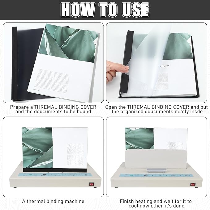 10 Pcs Thermal Binding Covers, 8.5 x 11 Inch Letter Size, 1 Inch Spine Holds 240 Sheets, Clear Front Paper Back Report Cover Suitable for Schools Offices Presentation(Black)