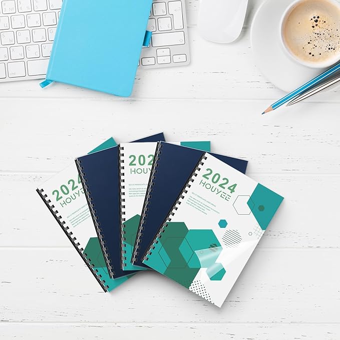 100 Pack Binding Covers Set, 8.5x11 Inches, Including 50 Pcs 12 Mil Ultra Clear PET Binding Covers, 50 Pcs 12 Mil Navy Sand Textured