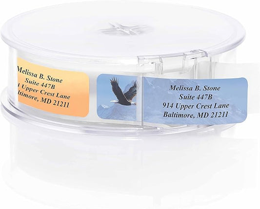 in The Wild Assorted Designer Name & Address Labels with Elegant Plastic Dispenser