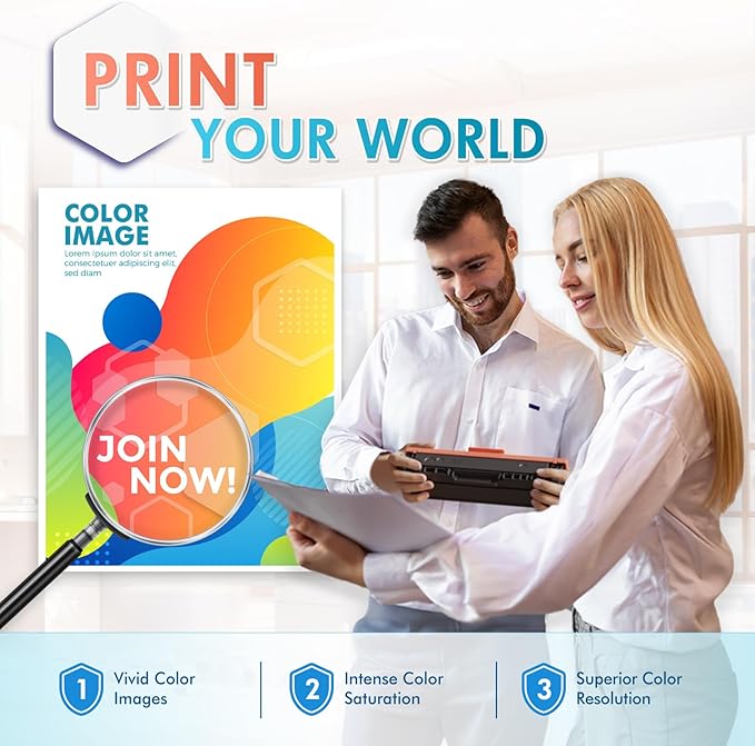 206A Toner Cartridges 4 Pack M283cdw M283fdw 206X Set Compatible Replacement for HP 206A 206X Color Laserjet Pro MFP M283fdw M283cdw M283 Pro M255dw Printer Ink High Yield (with Chip-B/C/Y/M)