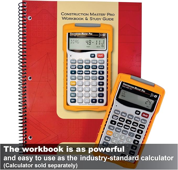 Calculated Industries 4065 Construction Master ProCalculator & 2140 Construction Master Pro Workbook and Study Guide | 4 Comprehensive Sections | Site Development | Footings, Slabs, Walls