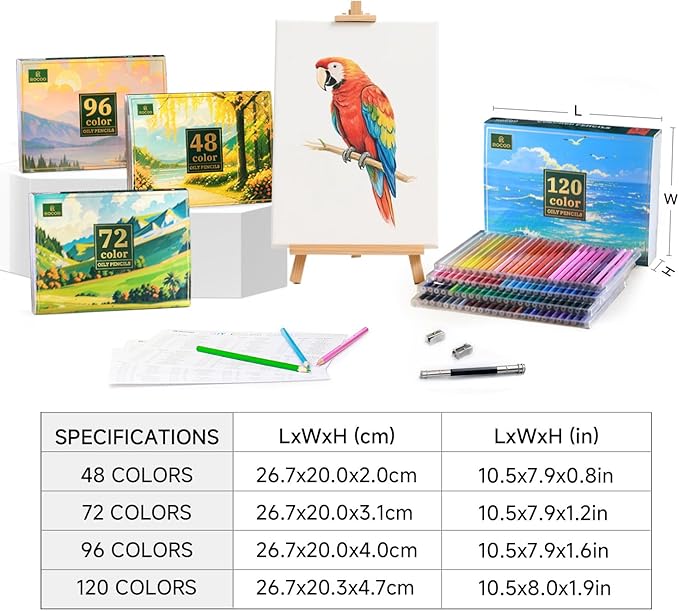 96 Colored Pencils Professional Coloring Pencil Sketch Colored Drawing Pencils Artist Color Pencil for Kids and Adults Coloring Art Color Pencils Set