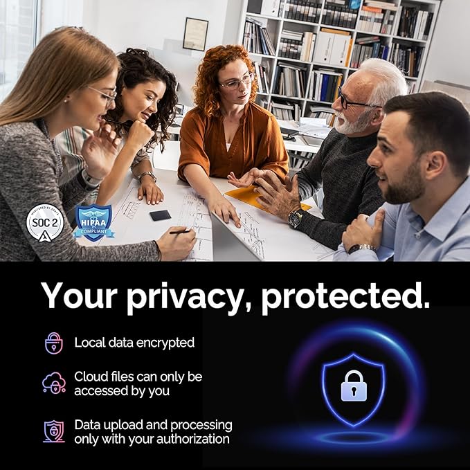 AI Voice Recorder, Note Voice Recorder w/Case, App Control, Transcribe & Summarize with AI Technology, Support 112 Languages, 64GB Memory, Audio Recorder for Lecture, Meeting, Call, Interview