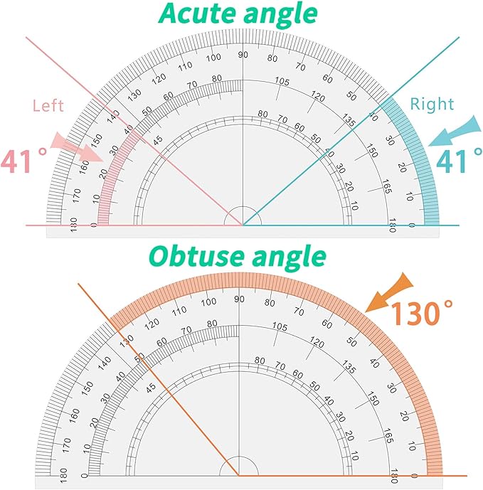 Geometry Set Maths Compasses for Grade Students Back to School Supplies with Compasses Protractor in Carry Case, Pink